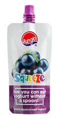 SUNGLO 120G SQUEEZE SMOOTH BLACKCURRANT YOGHURT