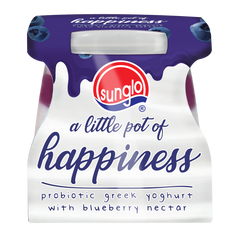 Sunglo Probiotic Greek Yoghurt with Blueberry Nectar